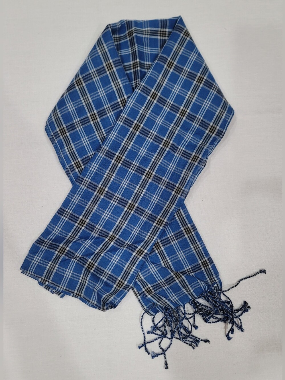 Blue Plaid Women's Scarf - Classic Checked Wrap